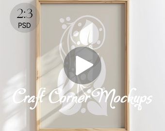 Rahmen Video Mockup, Rahmen Mockup Video 2:3, Poster Mockup Video, Animiertes Video Mockup für Poster PSD, Vertikaler Rahmen Mockup