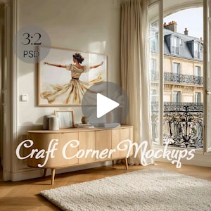 Video Frame Mockup, Horizontal Mockup Frame Animated Frame Mockup Interior Frame Video Mockup Horizontal Wall Art Video Mockup Landscape PSD