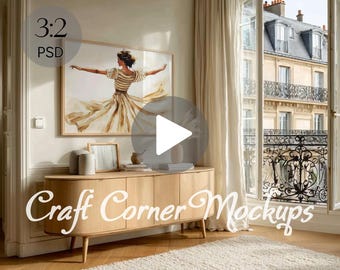 Video Rahmen Mockup, Horizontaler Mockup Rahmen Animierter Rahmen Mockup Innenrahmen Video Mockup Horizontale Wand Kunst Video Mockup Landschaft PSD