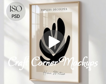 Rahmen Video Mockup, Vertikaler Rahmen Mockup Video, Poster Mockup Video, Animiertes Video Mockup für Poster PSD