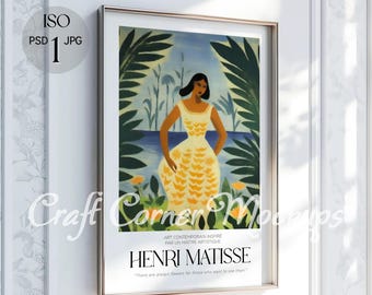 DIN A Vertical Frame Mockup, Frame on Wall Template for Photoshop, ISO Gold Frame PSD for Prints and Artwork, Bright White Wall Frame Mockup