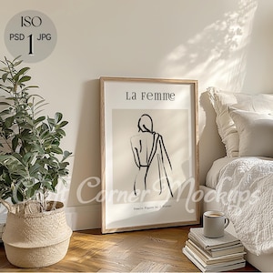 Bedroom Frame Mockup, DIN A Vertical Frame Mockup, Picture Frame Mockup, Template for Art, Digital Frame Portrait, Photoshop Poster Mockup
