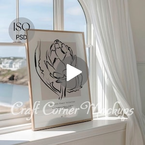Video Frame Mockup DIN A, Summer Mockup Frame, Beach House Frame Animated Mockup, Vertical Frame Video Mockup, ISO Poster Mockup Video PSD