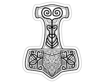 Mjölnir Aufkleber, Thors Hammer, Wikinger Dekoration
