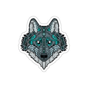 Wolf Sticker Viking Wolf Art Drawing Celtic Wolf Nordic Art Drawing Viking Sticker Wolf Gift for Wolf Lovers Macbook Sticker Artist Sticker