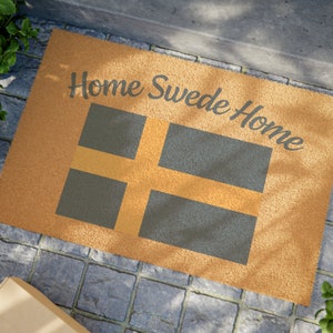 Swedish Flag Doormat Entry Mat Sweden Flag door mat Swedish housewarming gift Swedish home decor rug