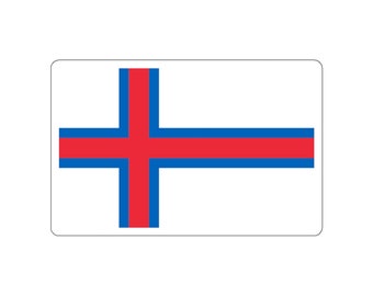 Faroe Islands Flag Sticker, Glossy Vinyl Kiss-Cut Decal