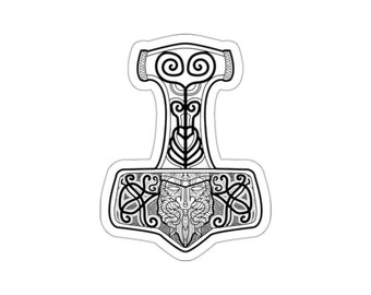 Thors Hammer Mjölnir Vinyl Aufkleber, Nordische Kunst