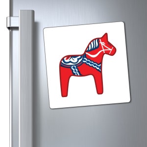 Red Dala Horse Magnets, in multiple sizes