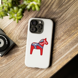 Red Dala Horse Tough Cases, Phone Case, iPhone, Samsung, and Google Pixel case options