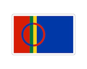 Sami Flag Kiss-Cut Stickers, Sami Flag Sticker, Transparent or White background, multiple sizes
