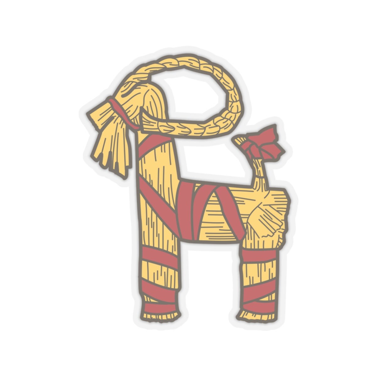 Swedish Straw Goat, Gavle Goat Kiss-cut Stickers, Transparent and White ...