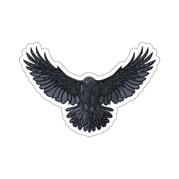 Raven Sticker Celtic Raven sticker viking raven huginn and muninn Odins Ravens Flying Raven Viking gift sticker Ravens Sticker Crow Sticker