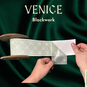 Patrón de bordado veneciano: Borde soluble en agua para pegar y coser, ideal para disfraces medievales, moda histórica.
