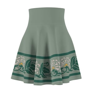 Sage Gardenia Art Nouveau Skate Skirt