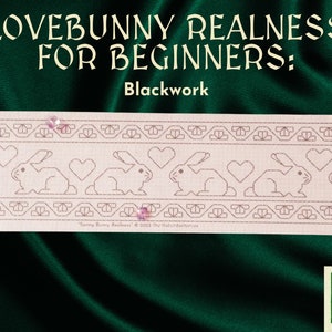 Kaninbroderimönster Stick and Stitch Nybörjarvänligt DIY Medeltida Blackwork Folkbroderidesign
