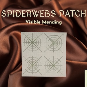 Patch de broderie toiles d'araignée, motif à coudre pour débutants, costume médiéval à faire soi-même pour GN Blackwork