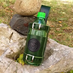 Leather Bottle Belt Holster, Leather Bottle Holder, Leather Bottle Carrier, Leather Water Bottle Holder, Leather Beer Holder