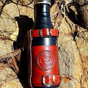 Leather Bottle Belt Holster, Leather Bottle Holder, Leather Bottle Carrier, Leather Water Bottle Holder, Leather Beer Holder, Leather Holder