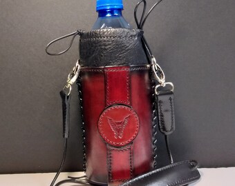 Leder Flaschenhalter mit Crossbody Gurt, Harness Leder Flaschenträger mit Schultergurt, Leder Flaschenhalter,Leder Flaschenträger