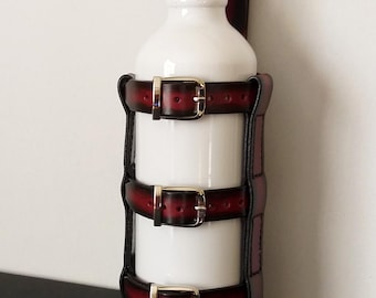 Leather Bottle Belt Holster, Leather Bottle Holder, Leather Bottle Carrier, Leather Water Bottle Holder, Leather Beer Holder