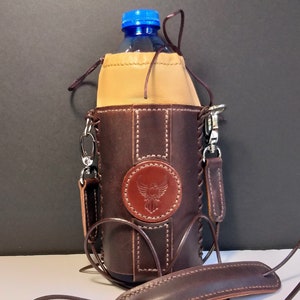 Leder Flaschenhalter mit Crossbody Gurt, Harness Leder Flaschenträger mit Schultergurt, Leder Flaschenhalter,Leder Flaschenträger Bild 5