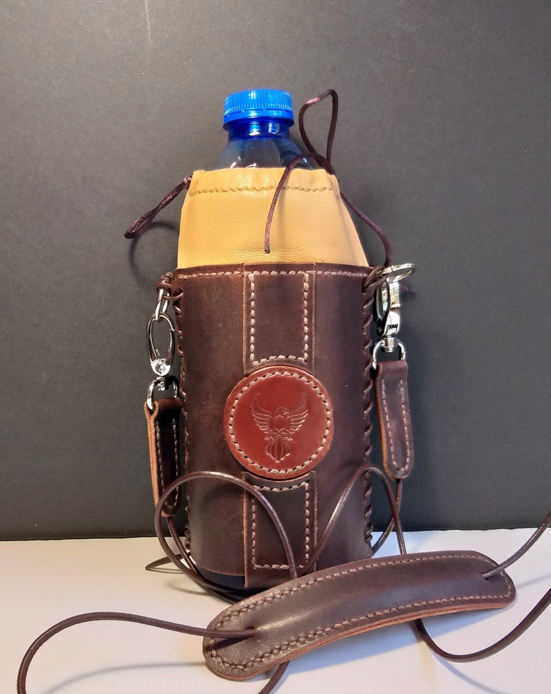 Leder Flaschenhalter mit Crossbody Gurt, Harness Leder Flaschenträger mit Schultergurt, Leder Flaschenhalter,Leder Flaschenträger Bild 5