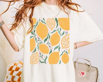 Lemon Comfort Colors Shirt, Lemon Aesthetic Boho Shirt, Lemons  Graphic Shirt, Vintage Lemon Cute Shirt, Boho Shirt, Aesthetic Lemon Shirt