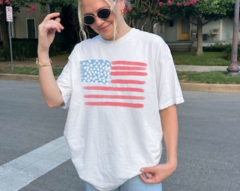 USA Flag Comfort Colors® Shirt, Retro America Shirt, American Flag Shirt, 4th Of July Shirt, Fourth Of July, Patriotic USA Gift, USA Shirt