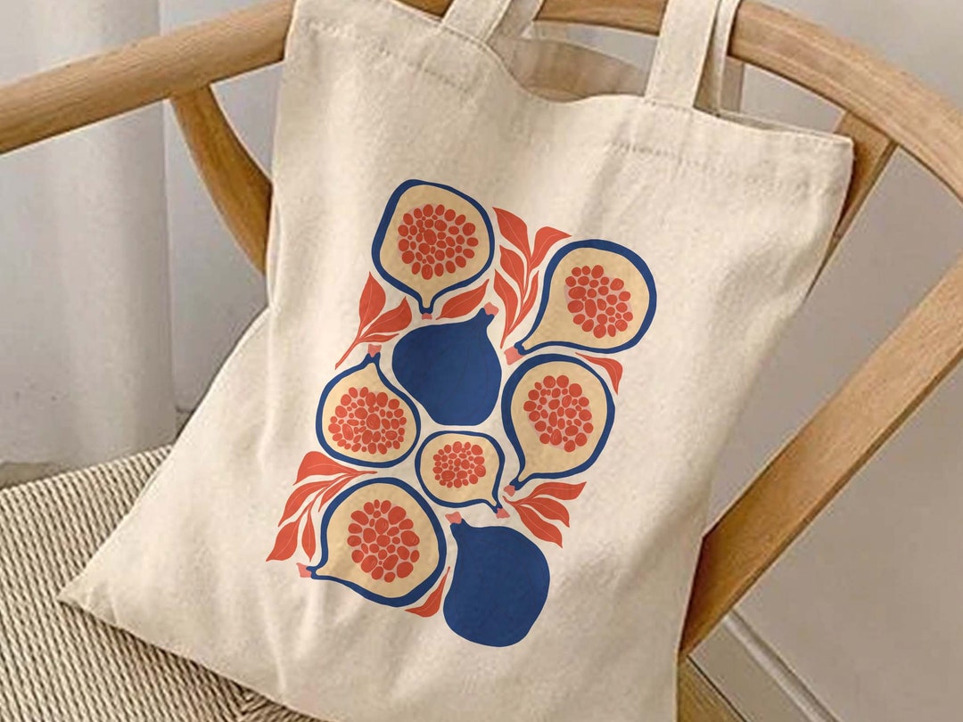 Aesthetic Figs Canvas Tote Bag, Vintage Figs Cute Canvas Tote Bag, Figs