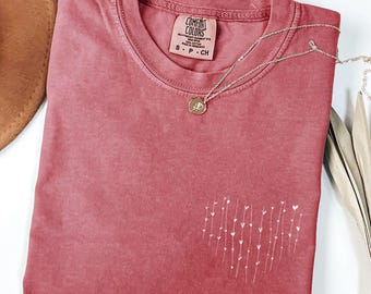 Comfort Colors® Hearts Shirt, Minimalist Heart Shirt,Love Valentines Day Tee,Girls Valentines Day Shirt,Loved Ones Gifts,Cute Christmas Gift