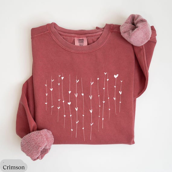 Hearts Comfort Colors® Sweatshirt, Cute Heart Shirt, Love Valentines Day Sweatshirt, Trendy Valentines Day Shirts, Loved Ones Gifts