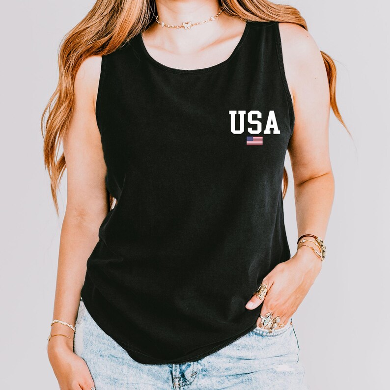 Comfort Colors® USA Flag Unisex Tank Top, 250th America Anniversary Unisex Tank Top, Celebrate 250th Anniversary Tank Top, Independence Day image 2