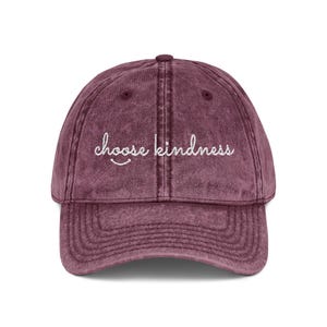 Choose Kindness Embroidered Vintage Hat, Baseball Cap for Men & Women,Adjustable Cap Dad Hat,Embroidered Vintage Hat,Embroidered Be Kind Hat