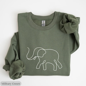 Sudadera con capucha de elefante, sudadera minimalista con elefante, sudadera con elefante con arte lineal, sudadera con capucha de elefante, regalo para amantes de los animales, sudadera con capucha de safari