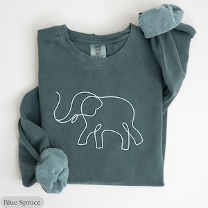 Comfort Colors® Elephant Sweatshirt, Gift for Animal Lovers, Abstract Elephant Shirt, Animal Lover Gift, Safari Shirt, Minimalist Elephant