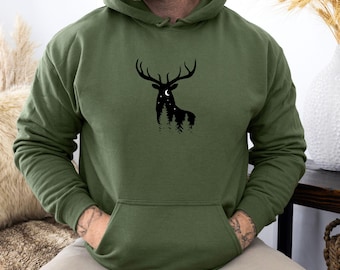 Hunting Hoodie, Deer Hunting Sweatshirt, Mens Buck Pulse Hoodie, Gift for Hunting Dad, Buck Hunting Hoodie, Christmas Gift For Hunters