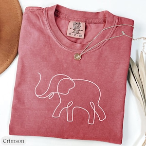 Comfort Colors® Elephant Shirt, Gift for Animal Lovers, Abstract Elephant Shirt, Animal Lover Gift, Safari Tee, Minimalist Elephant Shirt