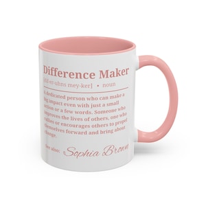 Difference Maker Mug, Personalized Difference Maker Mug, Difference Maker Gifts, Mentor Appreciation Gift, Teacher Gift, Coworker Gift,Xmas
