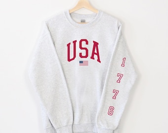Retro USA Sleeve Print Sweatshirt, USA Hoodie, 250th America Anniversary Sweatshirt,Celebrate 250th Anniversary Hoodie, Independence Day
