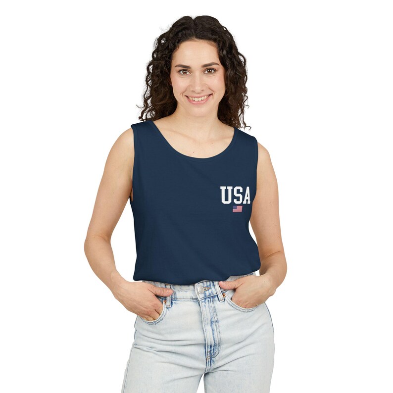 Comfort Colors® USA Flag Unisex Tank Top, 250th America Anniversary Unisex Tank Top, Celebrate 250th Anniversary Tank Top, Independence Day image 3