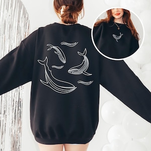 Whale Sweatshirt, Underwater Sea Animal Vintage Hoodie,Whale Shark Hoodie, Beachy Hoodie, 90s Orca Whale Sweatshirt,  Humpback Orca Crewneck