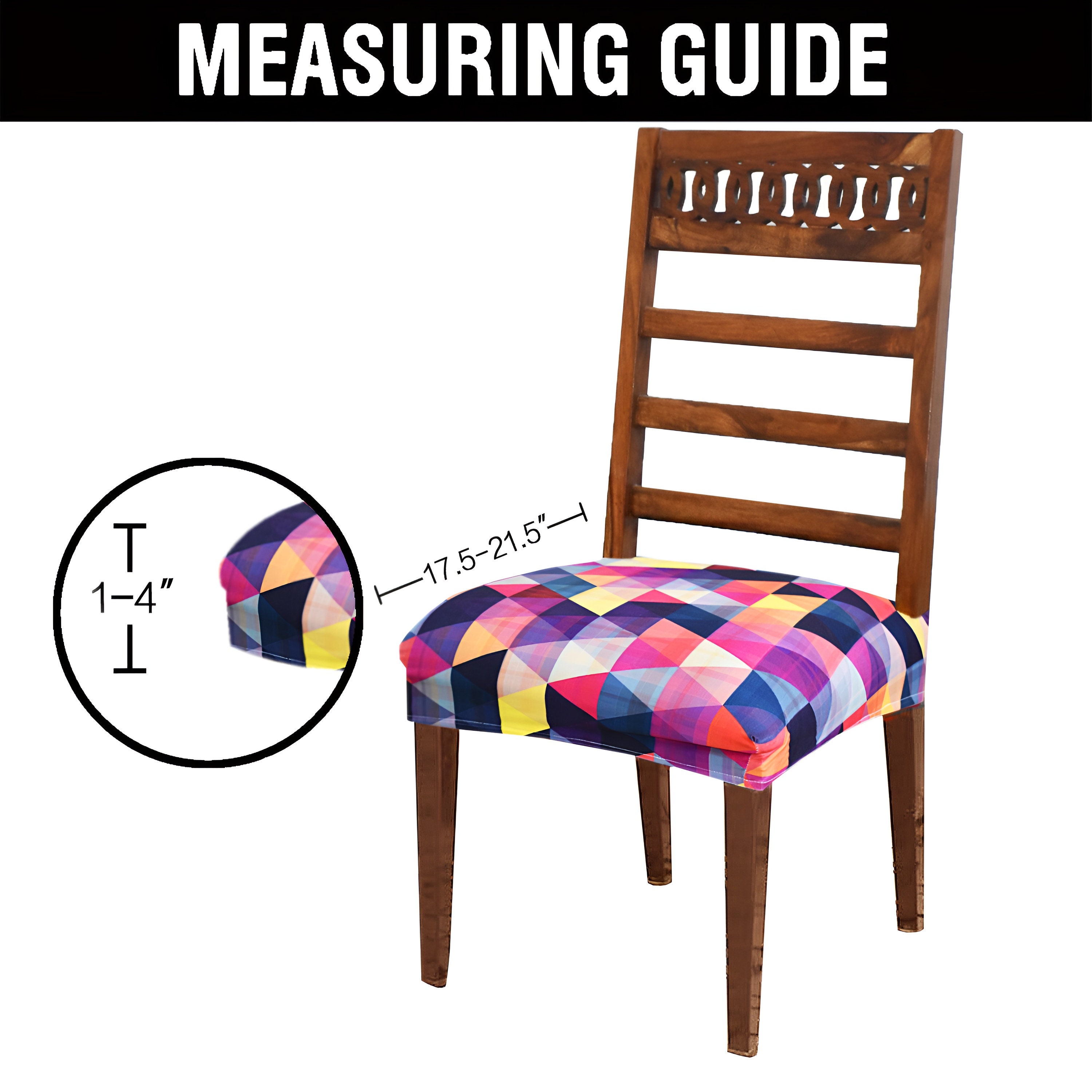 Fabane Stretch Chair Seat Covers, Dining Room Armless Handmade Chair