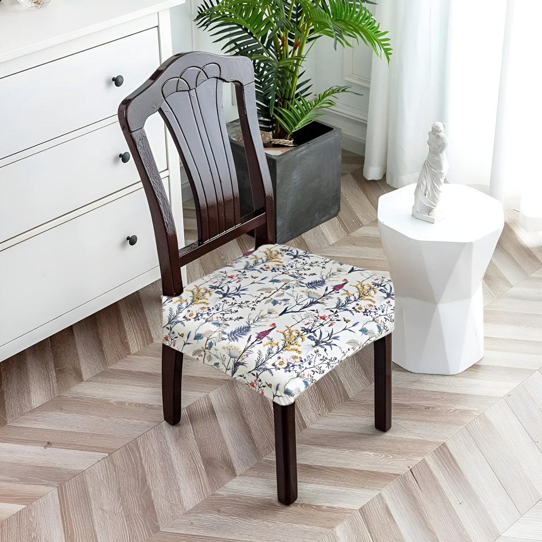 Fabane Stretch Chair Seat Covers, Dining Room Armless Handmade Chair Protector Spandex, Kitchen