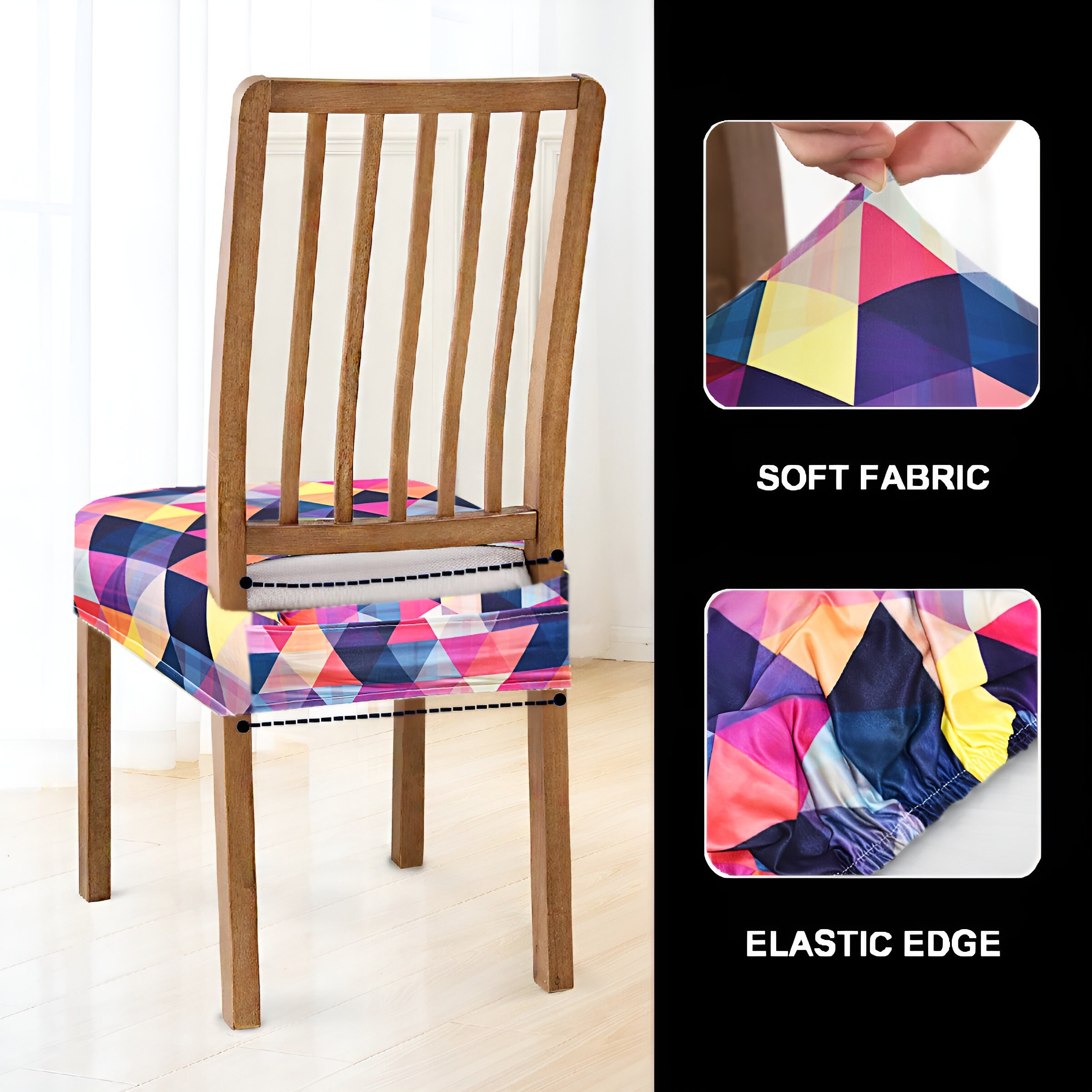 Fabane Stretch Chair Seat Covers, Dining Room Armless Handmade Chair