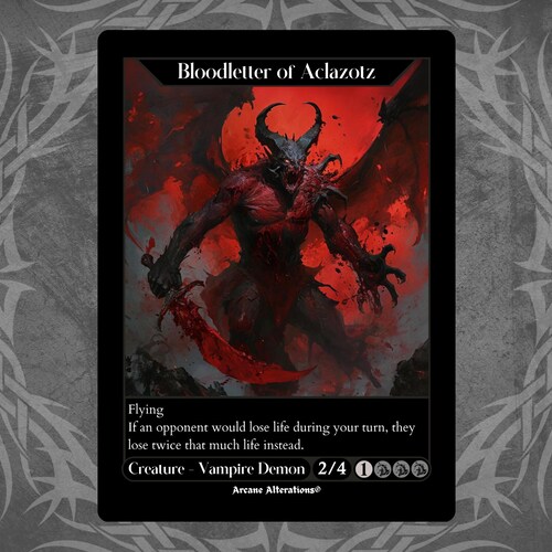Bloodletter of Aclazotz - Full Art Custom Card - Etsy