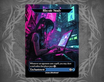 Rhystic Study - Proxy Full Art Custom Card