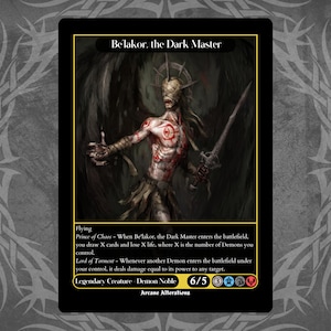 Be'Lakor, el Maestro Oscuro - Tarjeta personalizada de arte completo