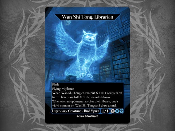 Wan Shi Tong, Librarian - Proxy Full Art Custom Card - Etsy Israel