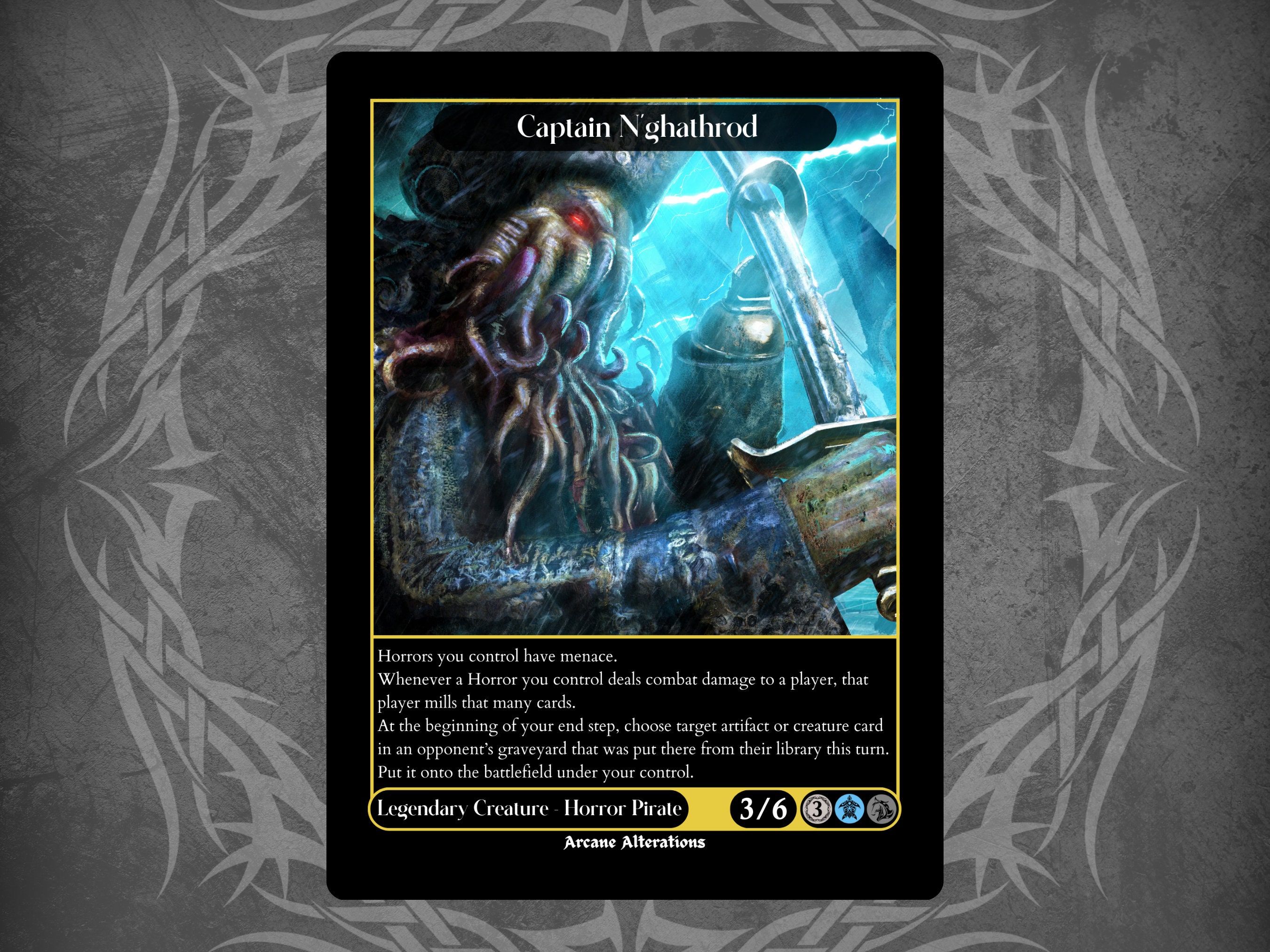 マジック：ザ・ギャザリング Captain N'ghathrod EDH/Commander MTG Captain N'ghathrod Custom Made Game Card Proxy - Etsy